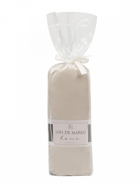 Простыня однотонная на резинке Sofi De Marko "Мармис" (св бежевый), 160х200х30