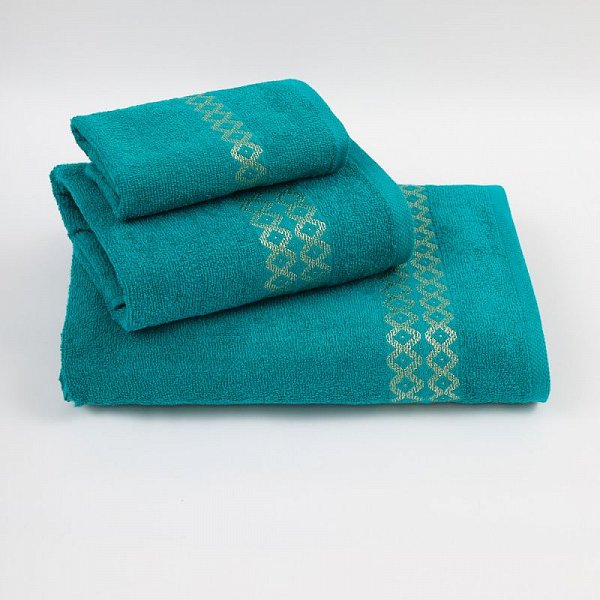 Комплект махровых полотенец Comfort Life "Блеск" (морская волна) 70х130, 50х80 и 30х60