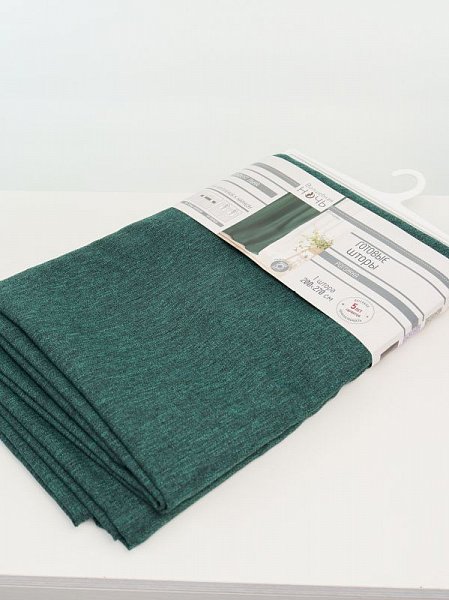 Штора Волшебная Ночь “Рогожка” (изумруд), 200х270