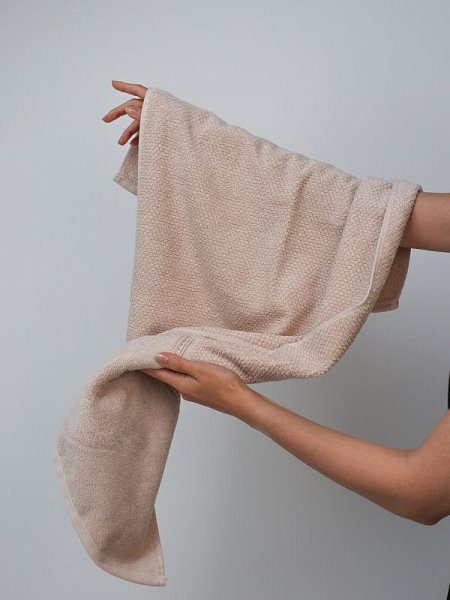 Махровое полотенце DonCotton “Lusso” (светло-бежевый), 50х90