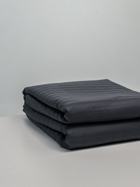 Пододеяльник DonCotton "Stripe Sateen" (графит) 200х220
