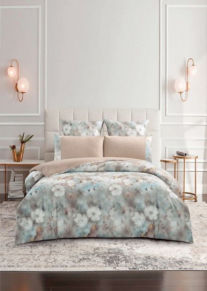 Комплект постельного белья Karteks сатин-жаккард “АКВАРЕЛЬ” CVP-08, двуспальный