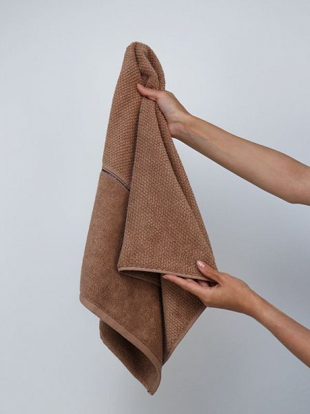 Махровое полотенце DonCotton “Lusso” (мокко), 50х90