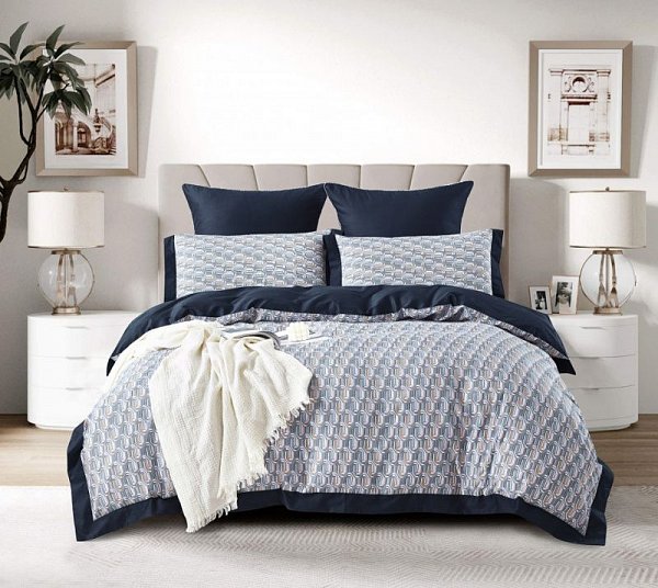 Комплект постельного белья Karteks "Сатин цветной с окантовкой" SOK-022, евро