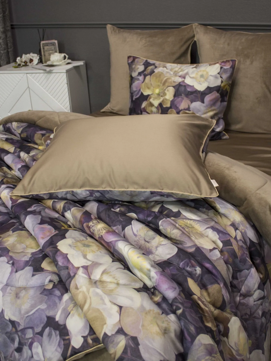 Комплект с одеялами KAZANOV.A "Монро" египетский хлопок (бежевый), евро			