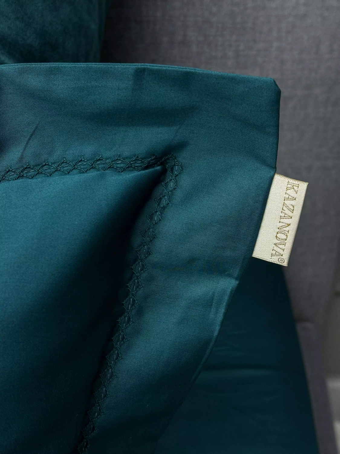 Комплект с одеялами KAZANOV.A Lindor Premium изумруд (египетский хлопок-велюр), семейный