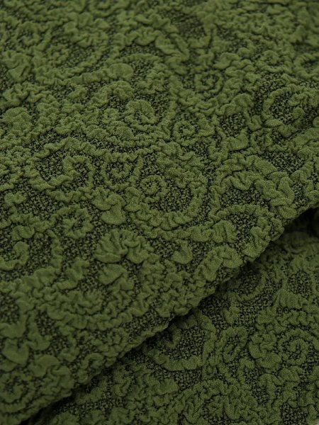 Чехол на угловой диван и кресло Жаккард зеленый