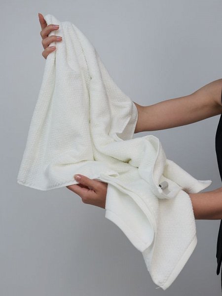 Махровое полотенце DonCotton “Lusso” (белый), 70х140