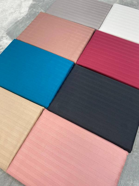 Простыня однотонная на резинке "Verossa" stripe в ассортименте, 140х200
