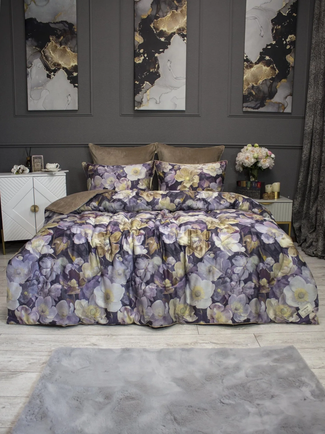 Комплект с одеялами KAZANOV.A "Монро" египетский хлопок (бежевый), евро			