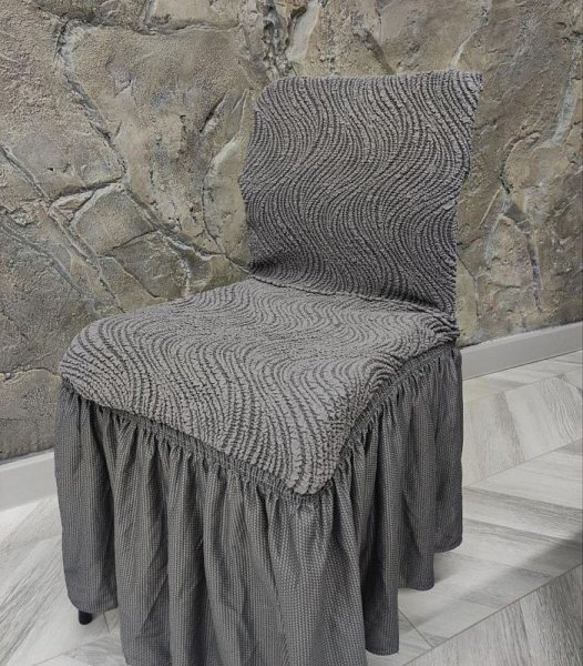 Чехлы на стул "Жаккард" волна (с оборкой) в ассортименте