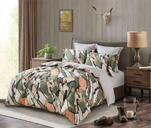 Комплект постельного белья Karteks "Сатин цветной комбинированный" SKB-016, евро