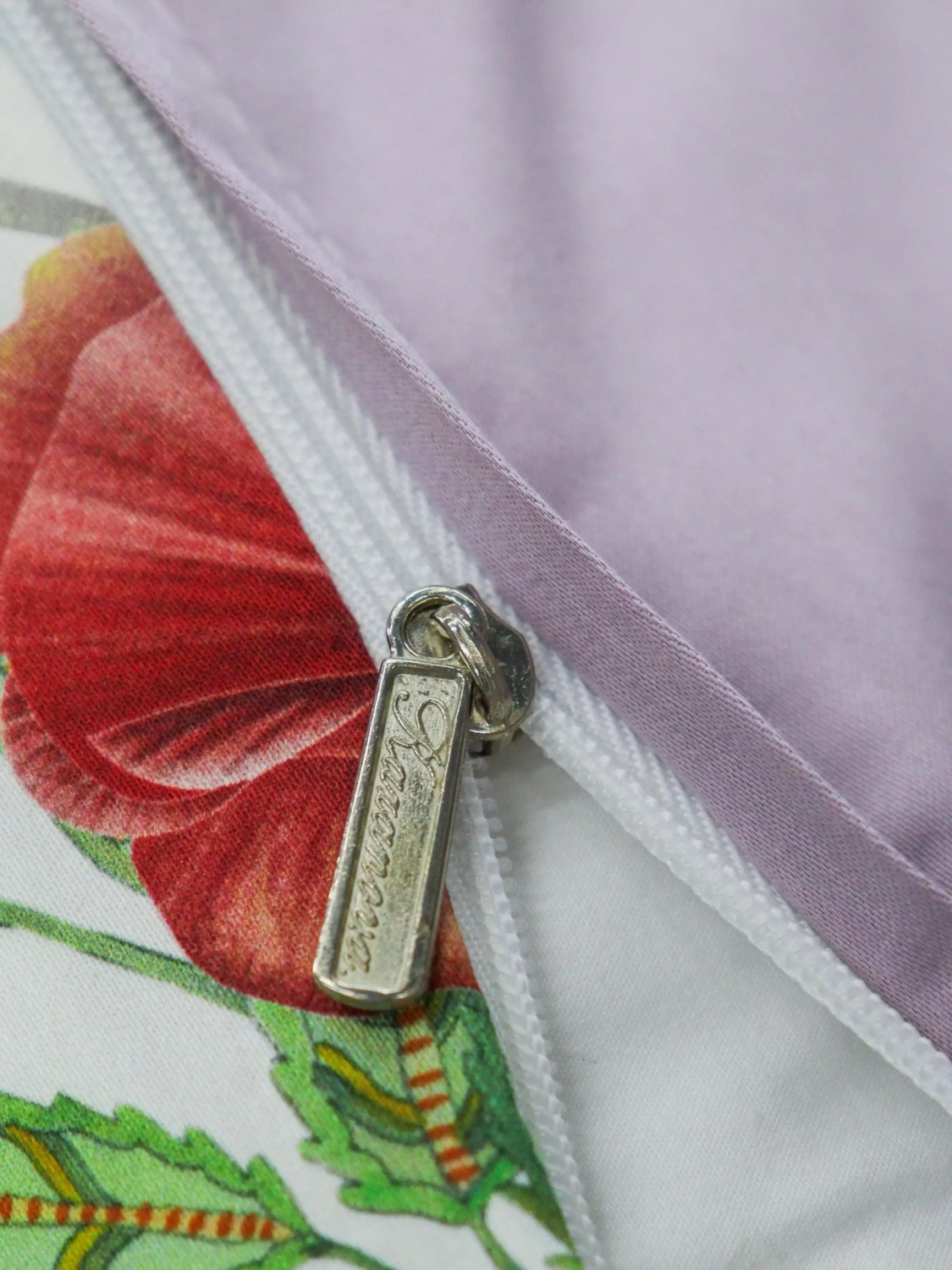 Комплект с одеялом KAZANOV.A “Маки” жемчуг лаванда (египетский хлопок-велюр), 1.5 спальный