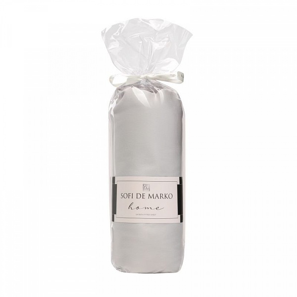 Простыня однотонная на резинке Sofi De Marko "Мармис" (св серая), 90х200х30