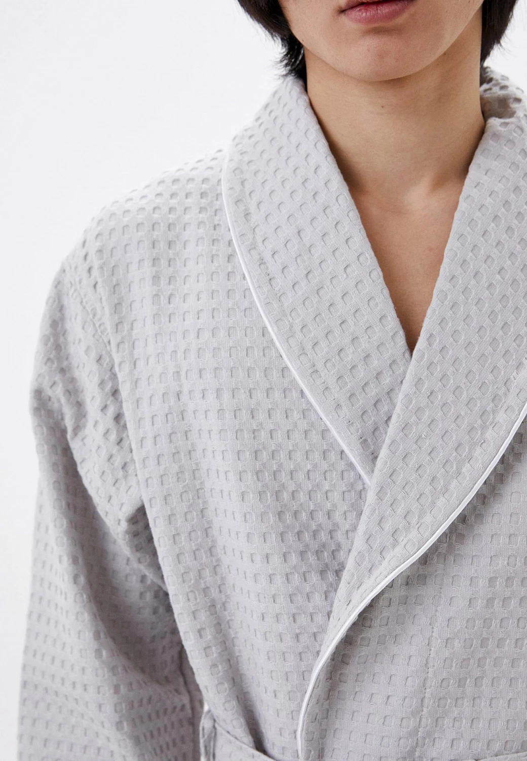 Халат вафельный с капюшоном Sofi de Marko “Герман” (светло-серый)