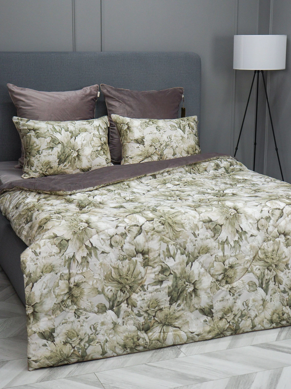 Комплект с одеялами Kazanov.a “Хиллари” капучино (египетский хлопок-велюр), семейный