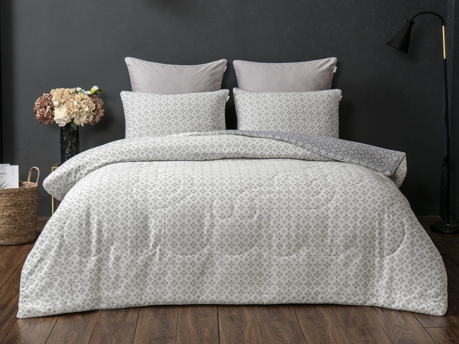 Комплект с одеялом KAZANOV.A Morocco “Кемер” (серебро беж), евро