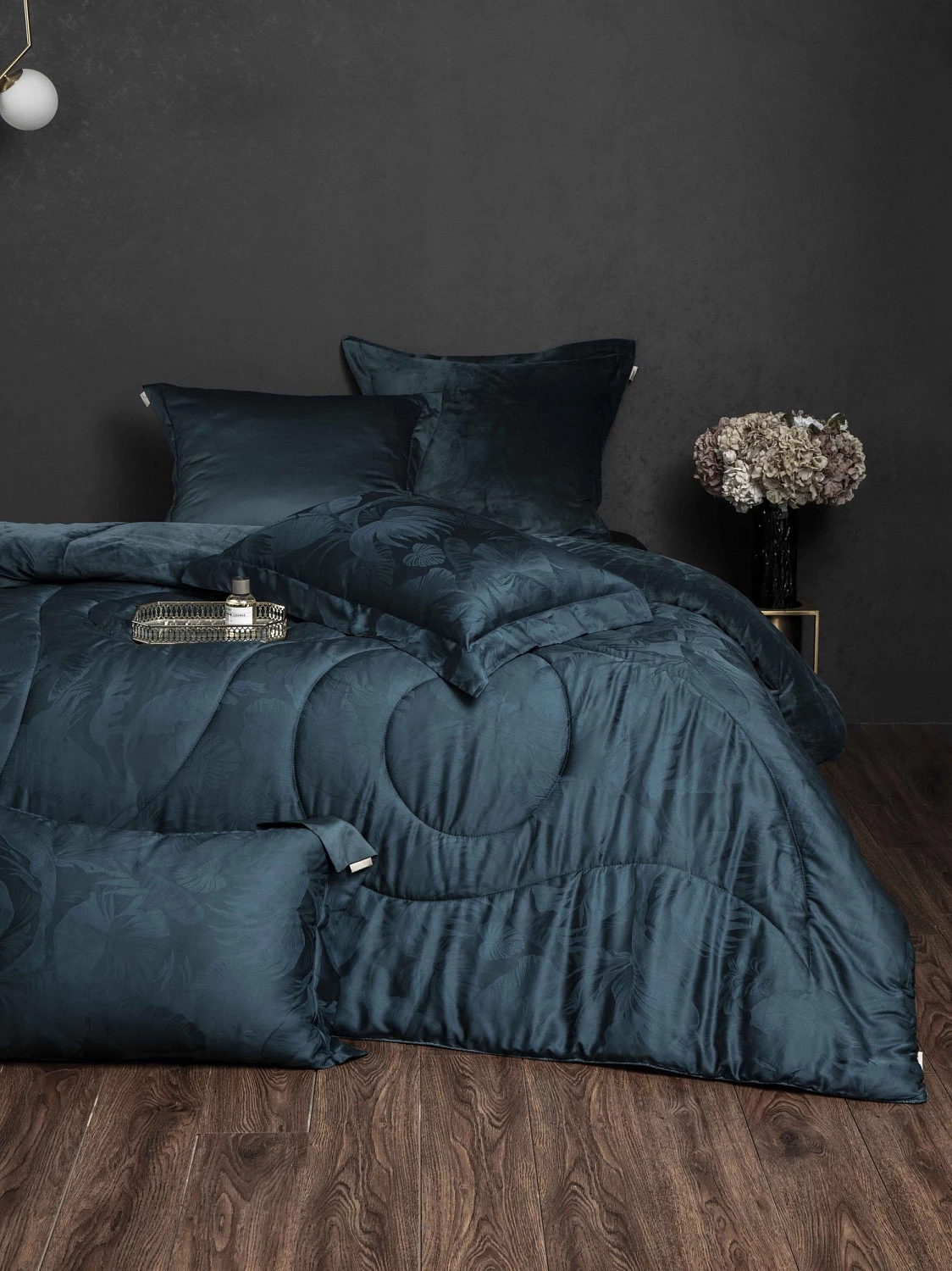 Комплект с одеялом KAZANOV.A Lindor J'Adore изумруд (египетский хлопок-велюр/тенсель), евро