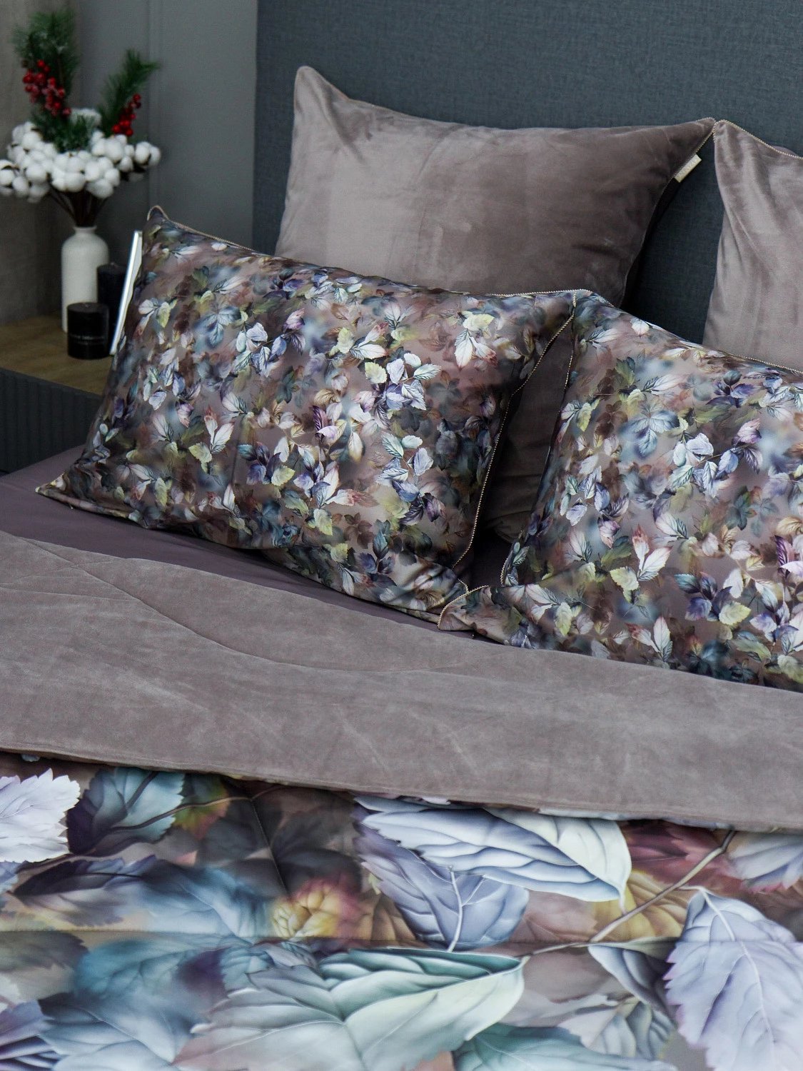 Комплект с одеялами Kazanov.a “Вайнона” капучино (египетский хлопок-велюр), семейный