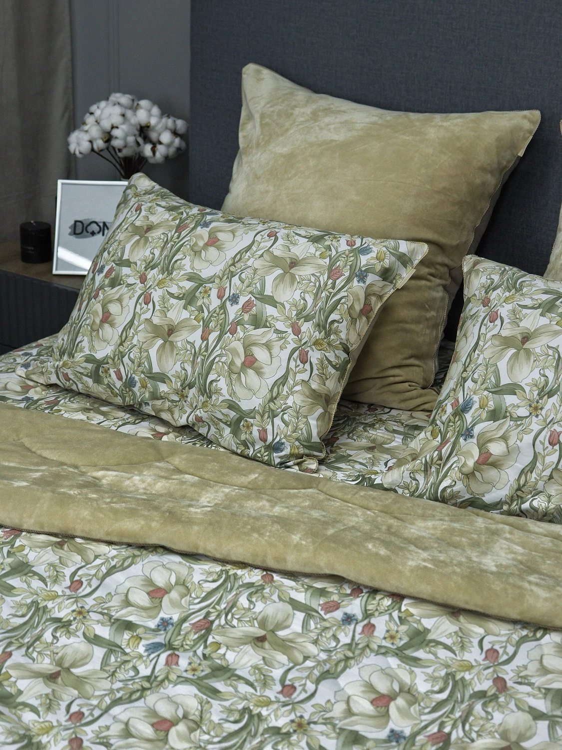 Комплект с одеялом KAZANOV.A “Верде” жемчужно-бежевый (египетский хлопок-велюр), евро