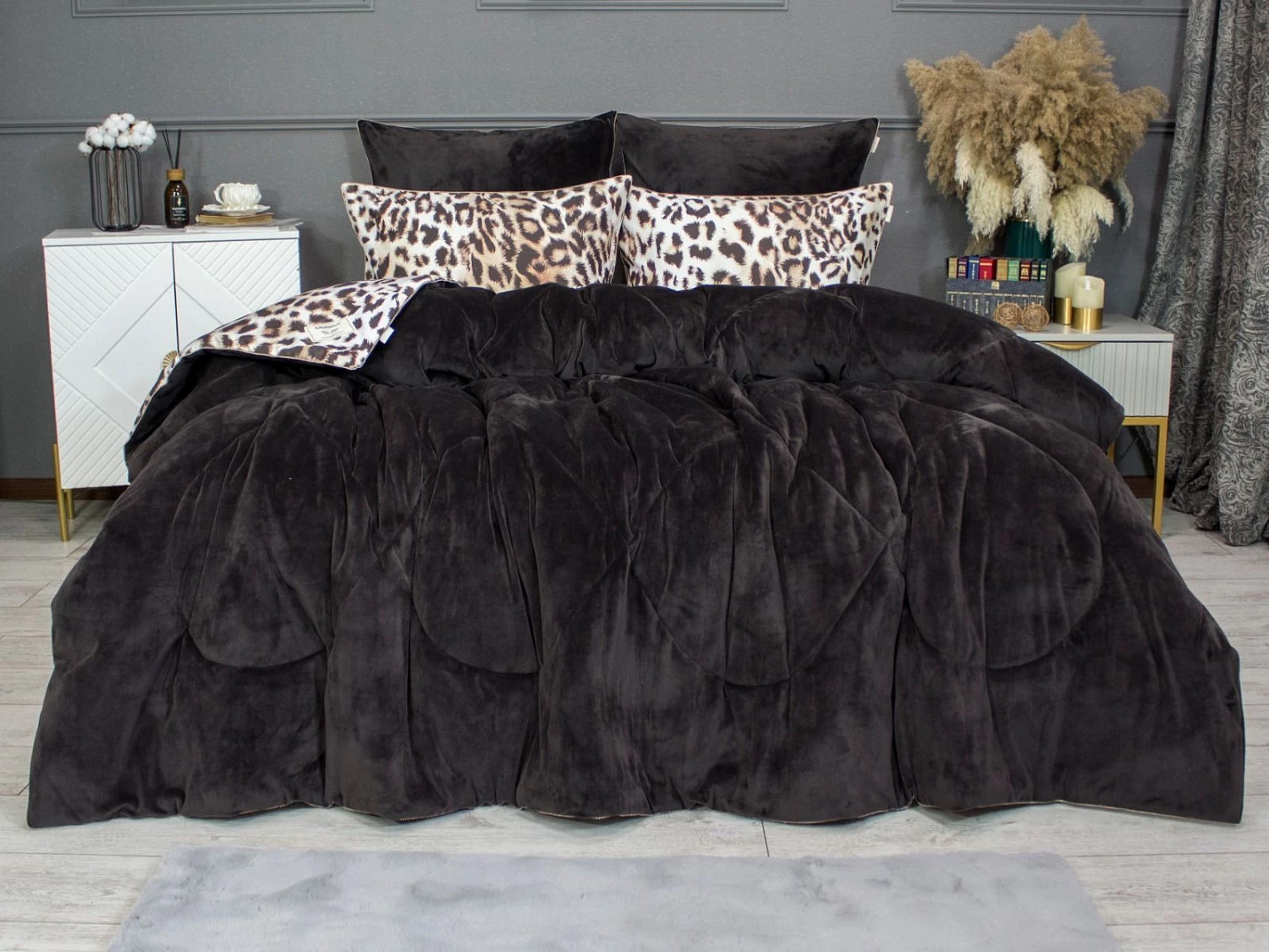 Комплект с одеялами KAZANOV.A “Барс” жемчужный трюфель (египетский хлопок-велюр), евро