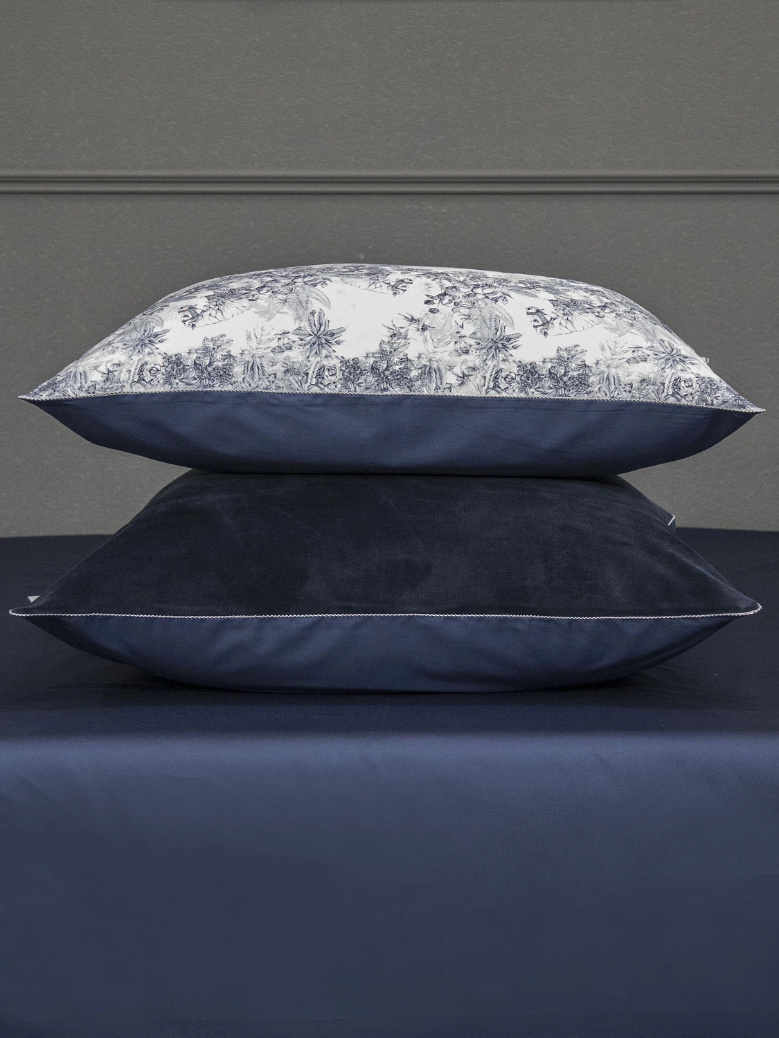 Комплект с одеялом KAZANOV.A “Фаворит” индиго жемчуг (египетский хлопок-велюр), евро