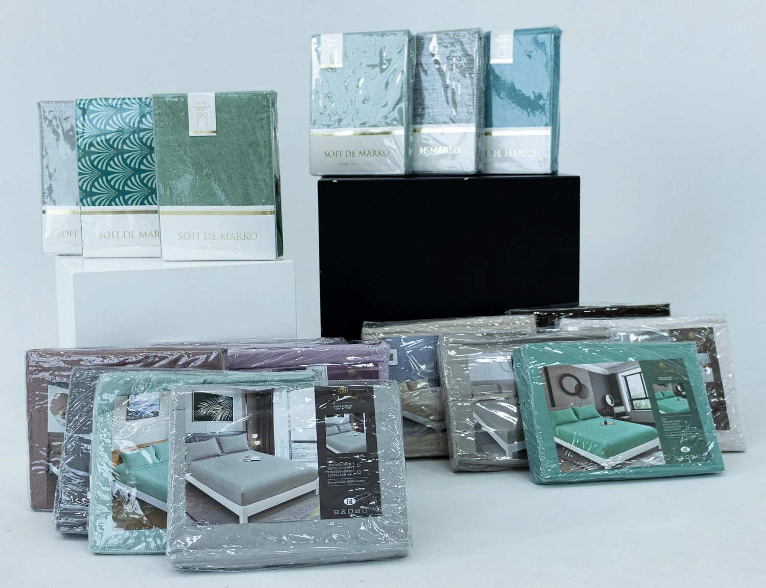 Комплект из простыни на резинке и наволочек Sofi De Marko "Лавия", 160х200+50х70