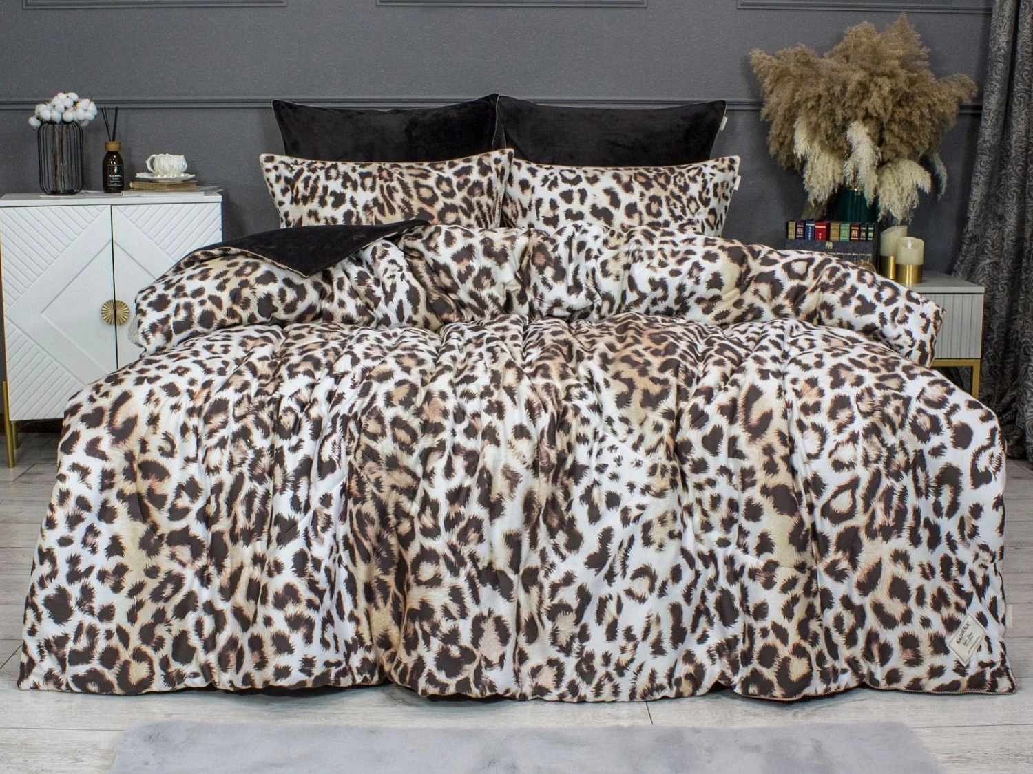 Комплект с одеялами KAZANOV.A “Барс” жемчужный трюфель (египетский хлопок-велюр), евро