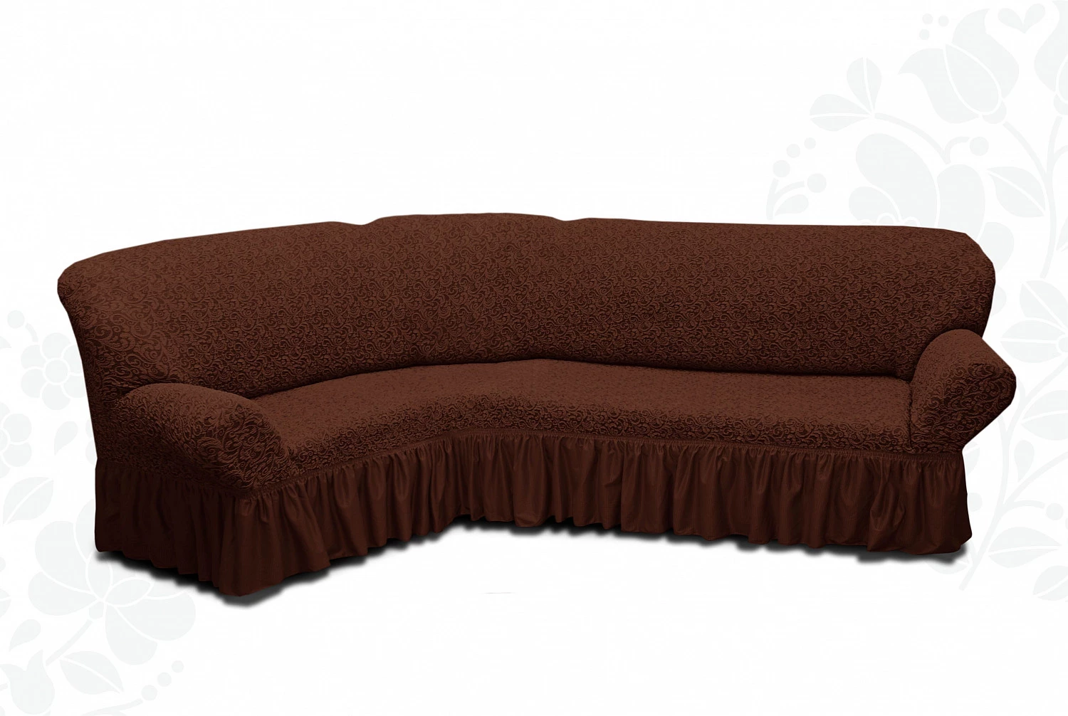 Чехлы на угловой диван с оборкой “Жаккард”