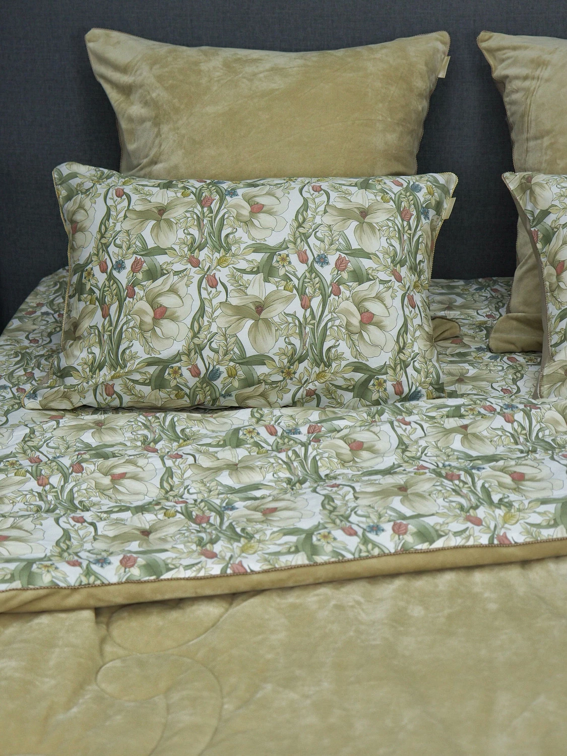 Комплект с одеялом KAZANOV.A “Верде” жемчужно-бежевый (египетский хлопок-велюр), евро