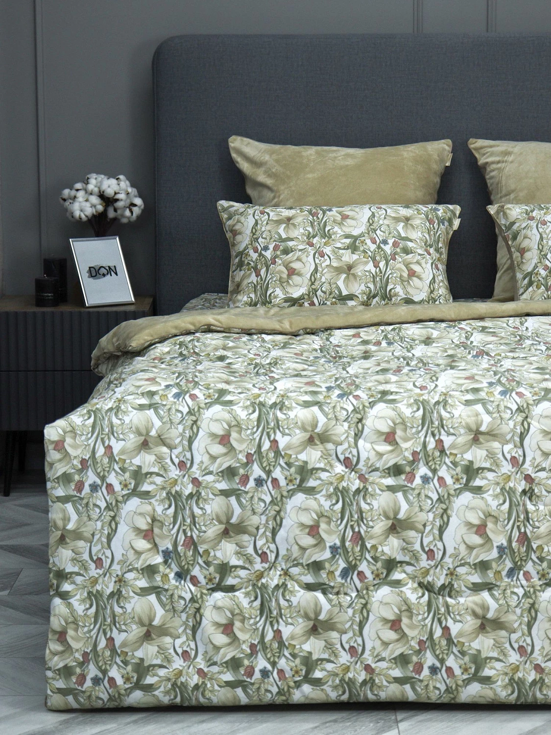 Комплект с одеялом KAZANOV.A “Верде” жемчужно-бежевый (египетский хлопок-велюр), евро