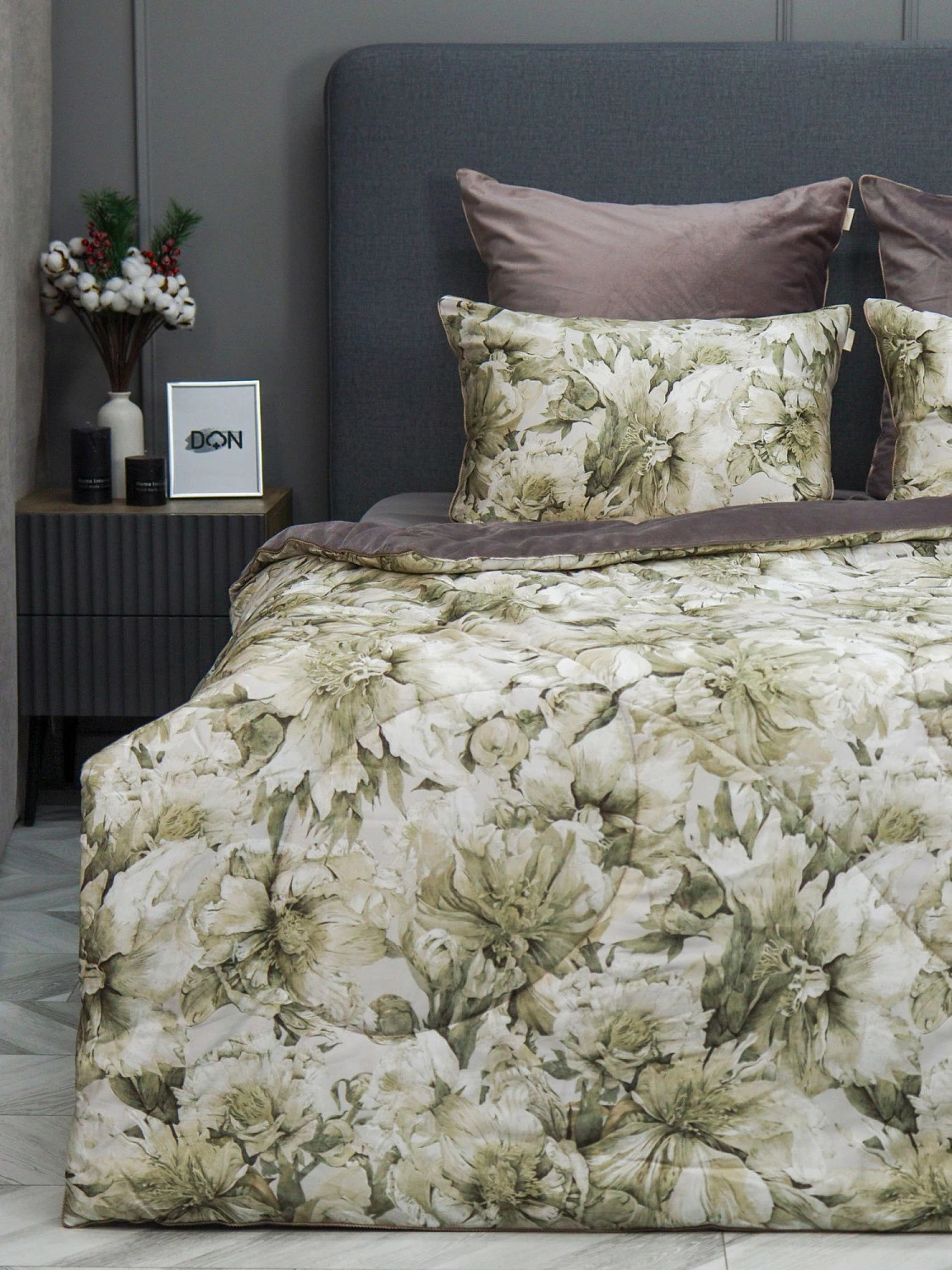 Комплект с одеялами Kazanov.a “Хиллари” капучино (египетский хлопок-велюр), семейный