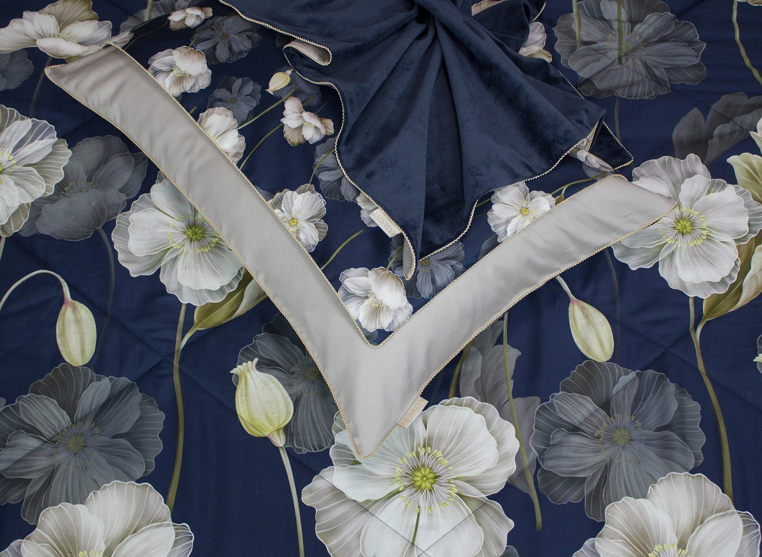 Комплект с одеялом KAZANOV.A. Жанет Egypt Cotton (индиго бежевый) 1,5 спальный