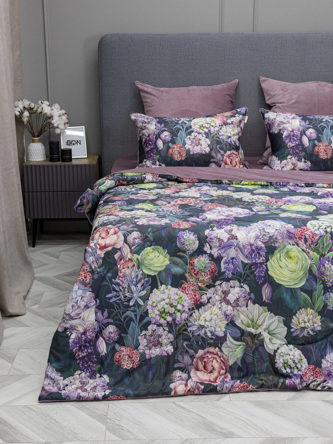 Комплект с одеялами KAZANOV.A “Касабланка” роза антика (египетский хлопок-велюр), семейный