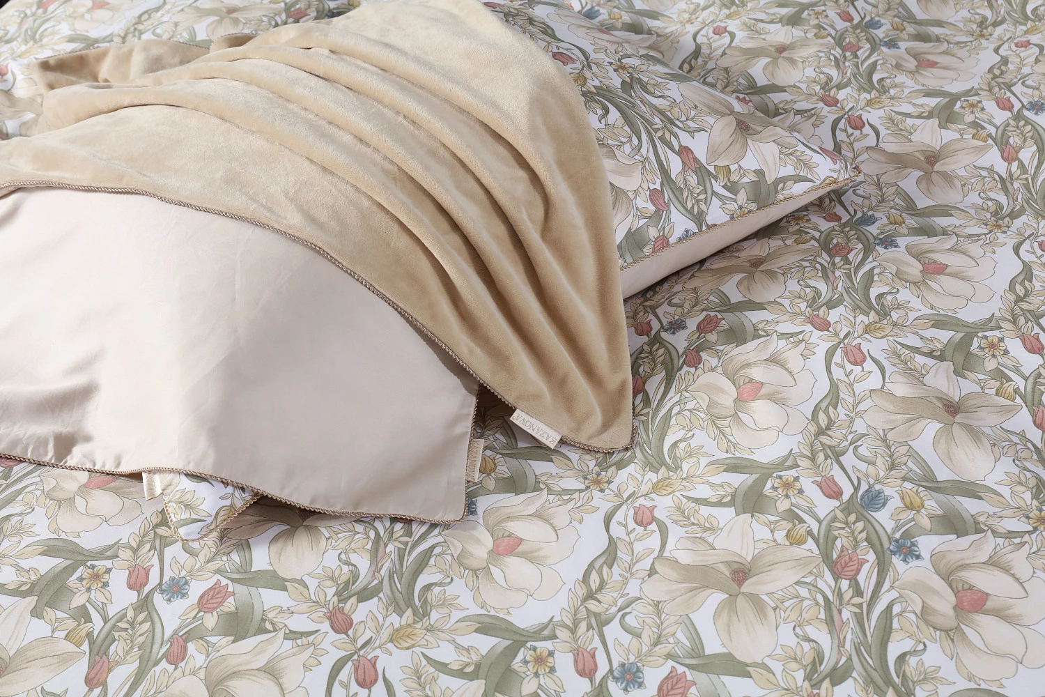 Комплект постельного белья KAZANOV.A Верде (жемчужно-бежевый), евро