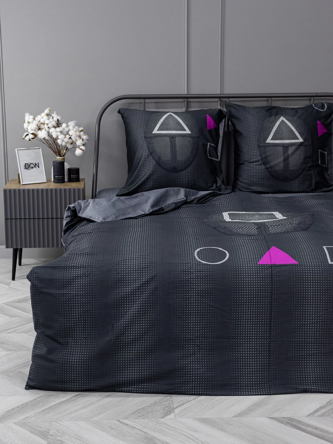 Комплект постельного белья Волшебная ночь Игра в кальмара "Over seer" (сатин), евро