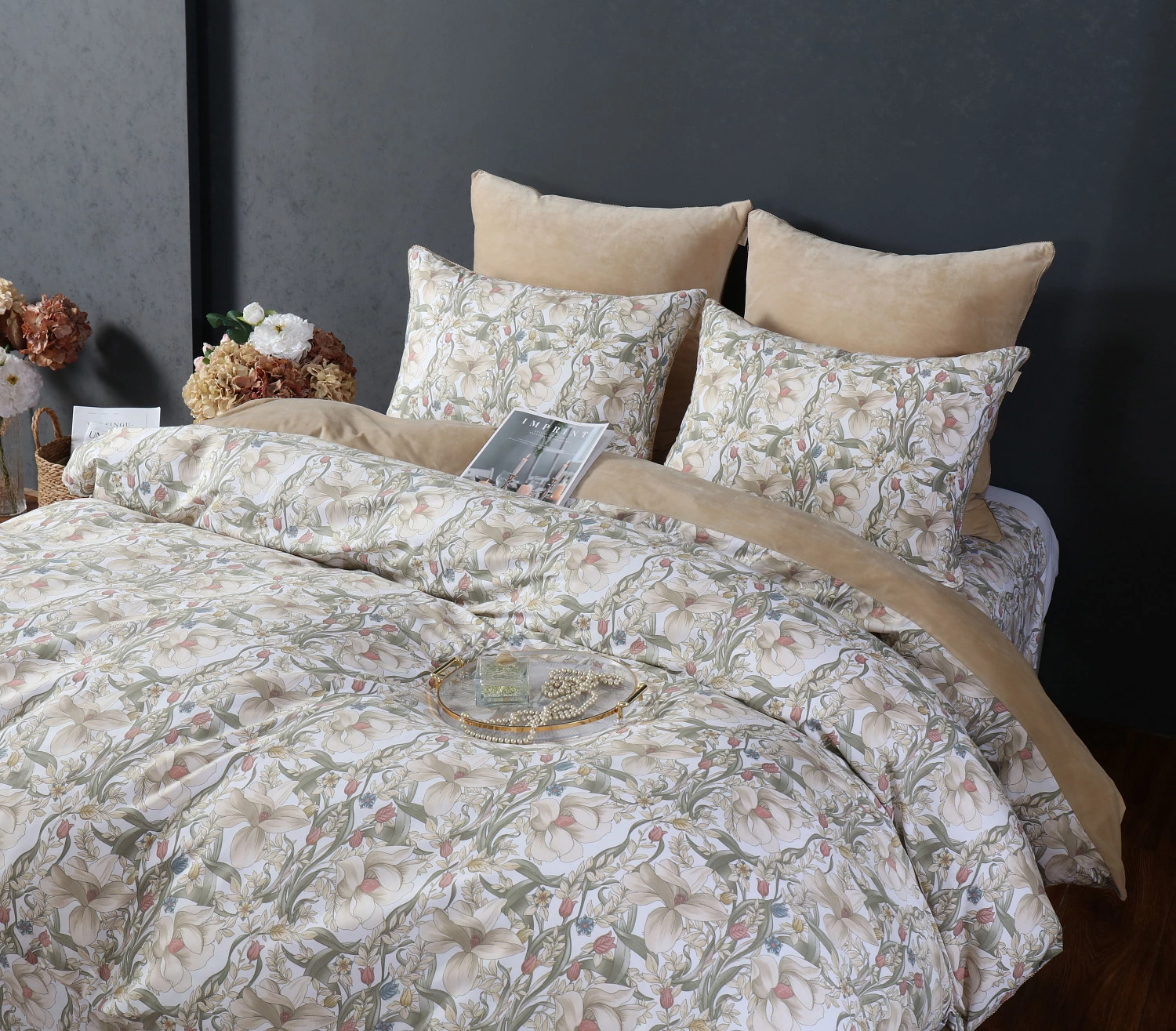 Комплект постельного белья KAZANOV.A Верде (жемчужно-бежевый), евро