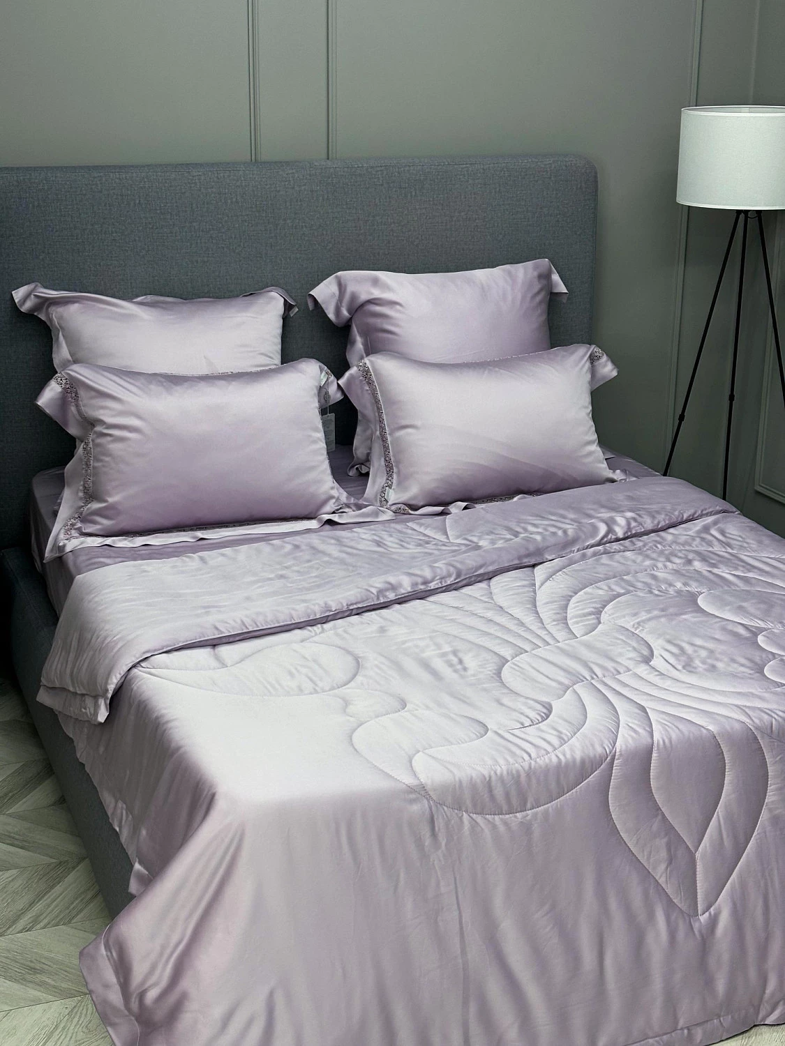 Комплект с одеялом KAZANOV.A Тенсель "Laura" (лаванда жемчуг), евро